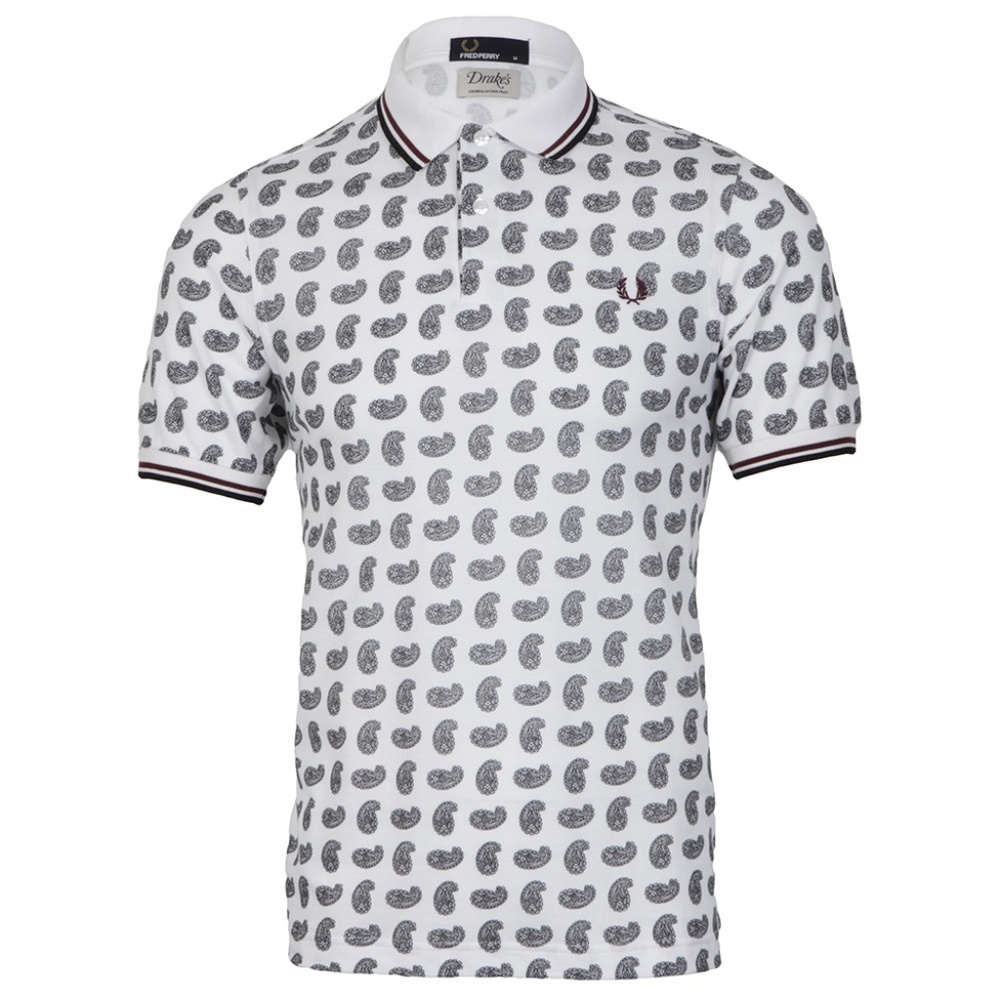 Fred Perry x Drake's Polo size XS paisley print